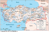 карта Турции, территория и гранцы