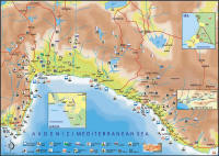 Карта достопримечательностей региона Анталия